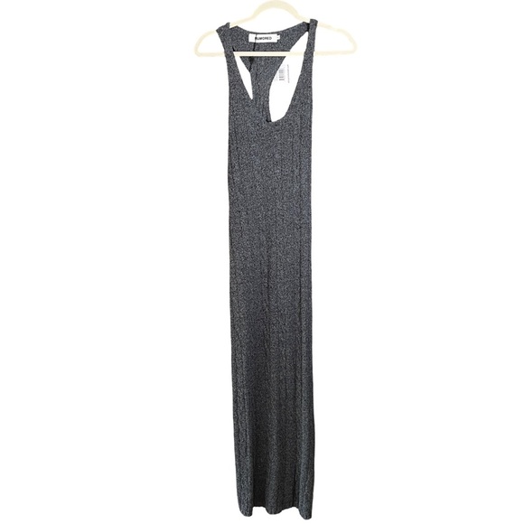 RUMORED Lakeville Maxi Dress S | Smoke Heather Gray | Stretch Textured Knit NWT - Picture 3 of 13